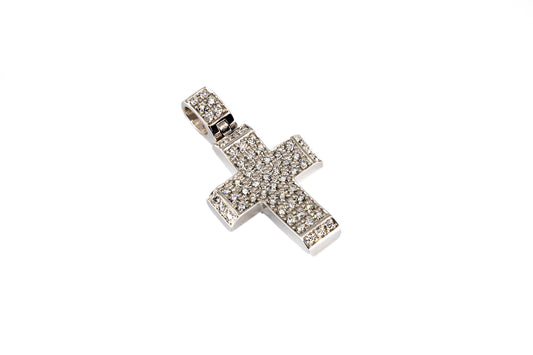 18K W/G Diamond Cross 0.62ct