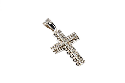 14K White Gold Diamond Cross 0.42ct