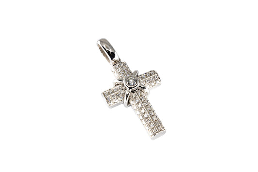 18K White Gold Diamond Cross 0.69ct