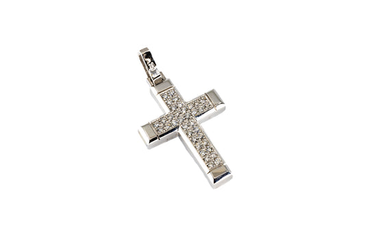 14K White Gold Diamond Cross 0.35ct