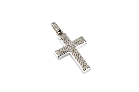18K White Gold Diamond Cross 0.35ct