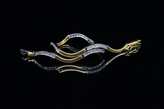 18K W/Y/G Women's Diamond Bracelet 0.60ct