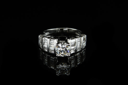 14K W/G Engagement Ring C0.84ct S0.80ct