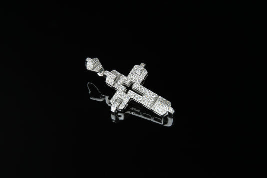 18K W/G Diamond Cross 0.59ct