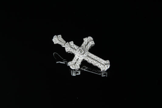18K W/G Diamond Cross 0.69ct