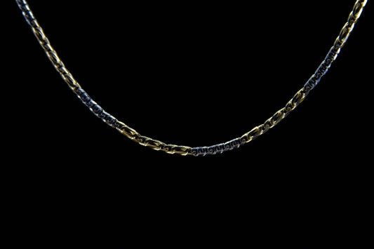 14K Y/W/G Fancy Link Chain 18"