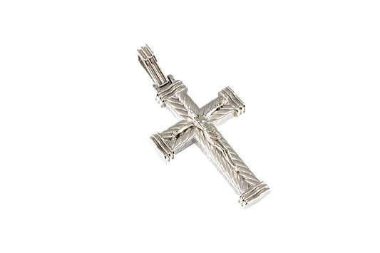 14K White Gold Cross