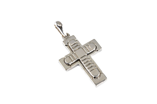 18K White Gold Cross
