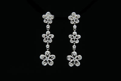 18K W/G Diamond Earrings 1.15ct