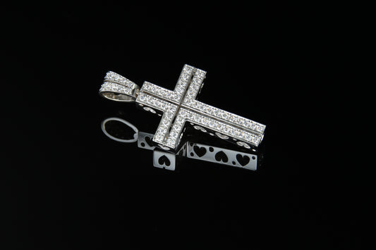 18K W/G Diamond Cross 0.76ct