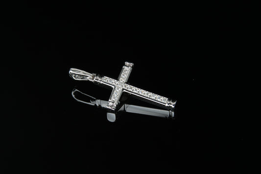18K W/G Diamond Cross 0.30ct