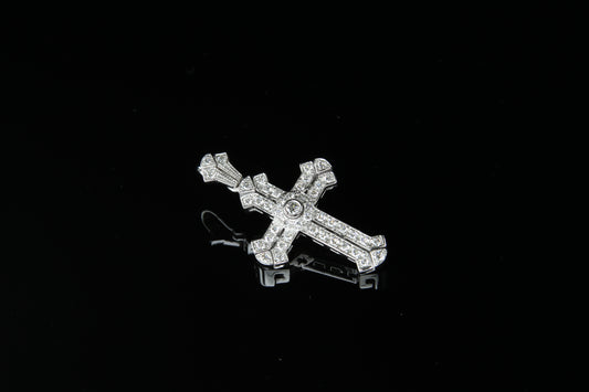 18K W/G Diamond Cross 0.59ct
