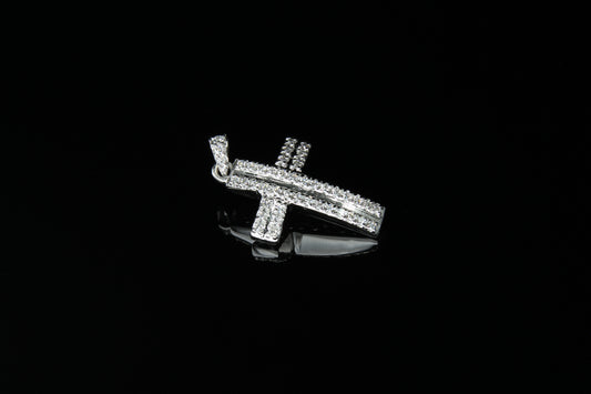18K W/G Diamond Cross 0.50ct