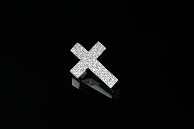 18K W/G Diamond Cross 0.89ct