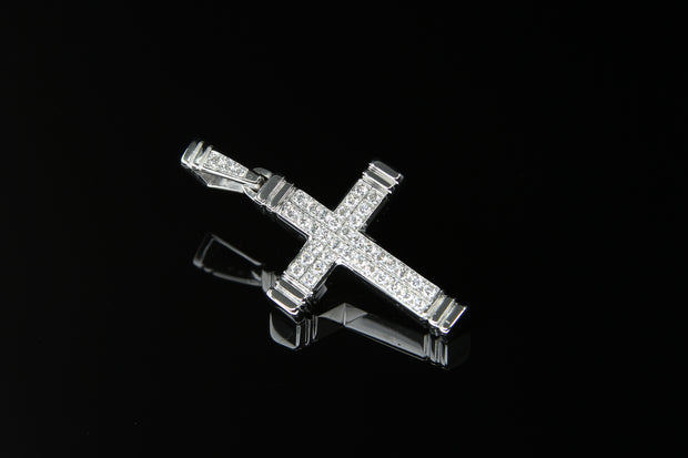 18K W/G Diamond Cross 0.40ct