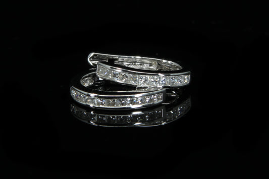 18K W/G Diamond Earrings 0.40ct