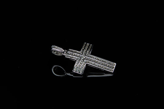 14K W/G Diamond Cross 1.35ct