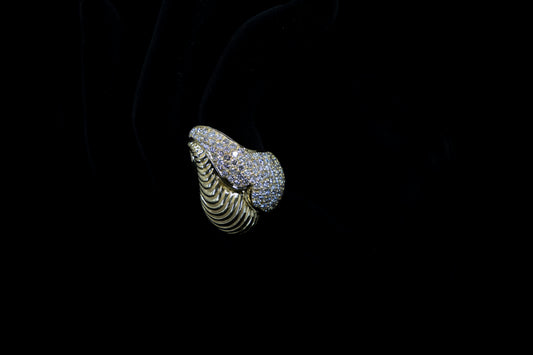 18K Y/G Women's Diamond Ring 4.20ct