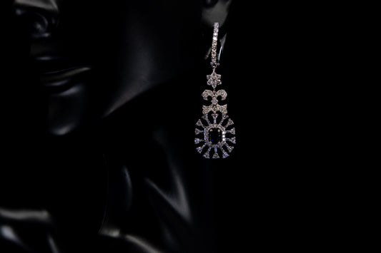 18K W/G Women's Diamond Earring D1.20ct S0.90ct